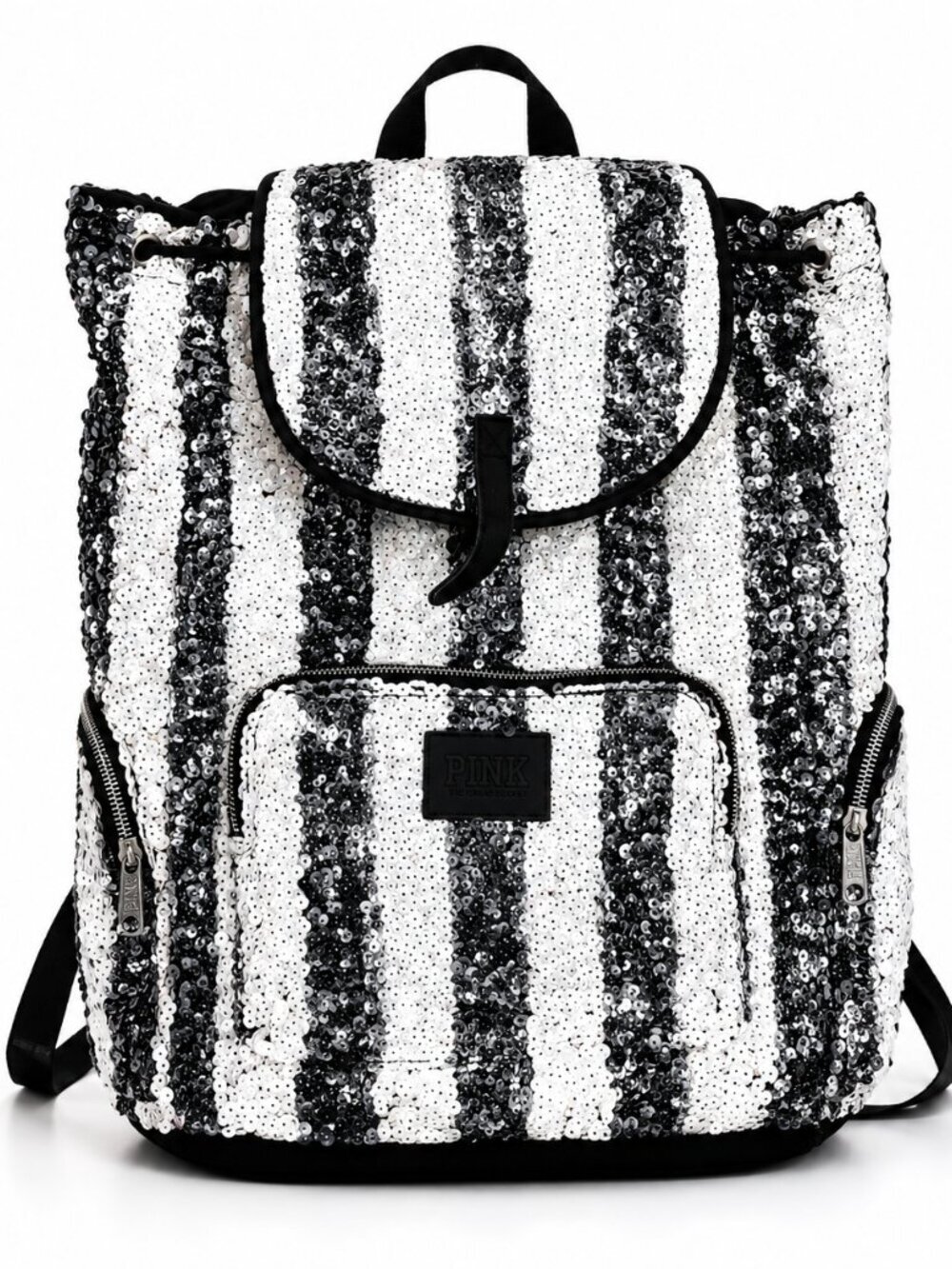 Victorias Secret Pink Backpack Black White Stripe